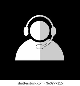 Operator in headset -  vector icon