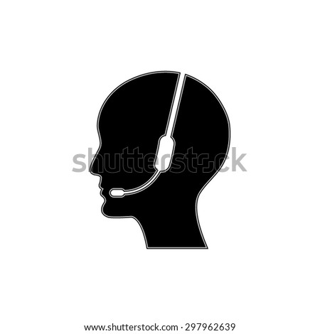 Operator in headset  - vector icon
