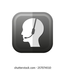 Operator in headset - vector icon, flat design