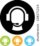 Operator in headset - Vector icon isolated