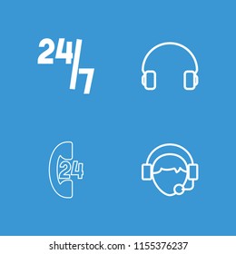 Operator icon. collection of 4 operator filled and outline icons such as headset. editable operator icons for web and mobile.