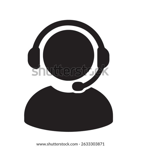 Operator Icon From Commerce Set Service Hotline Microphone Vector Silhouette editable isolated with white background