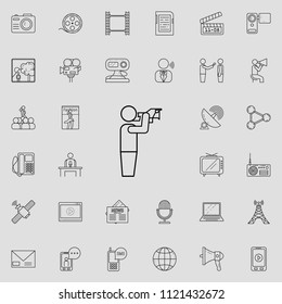 operator icon. Detailed set of Media icons. Premium quality graphic design sign. One of the collection icons for websites, web design, mobile app on colored background