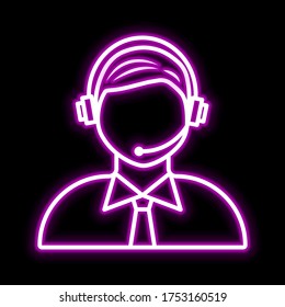 Icono de operador. Vector de logotipo de signo brillante