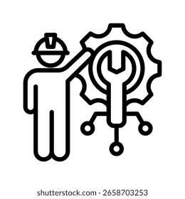 Operator icon line vector illustration