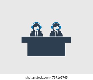 Operator Icon on gray Background. 