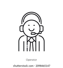 Operator icon. Outline style icon design isolated on white background
