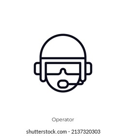 Operator icon. Outline style icon design isolated on white background