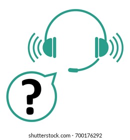 Operator icon with question mark symbol in speech bubble isolated on white background. EPS10 vector illustration for design element, banner, template, business, call center service, icon, symbol.