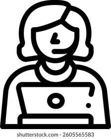 operator icon. Thin Linear Style Design Isolated On White Background