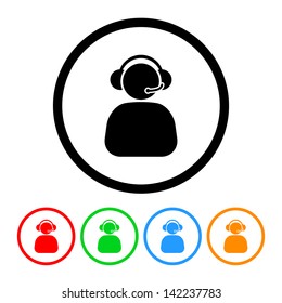 Operator Icon Vector with Four Color Variations