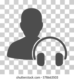 Operator icon. Vector illustration style is flat iconic symbol, gray color, transparent background. Designed for web and software interfaces.