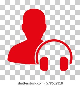 Operator icon. Vector illustration style is flat iconic symbol, red color, transparent background. Designed for web and software interfaces.
