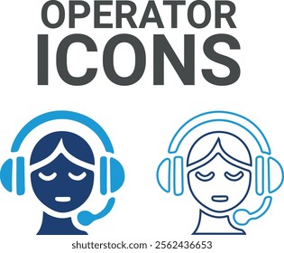 Operator icons. Containing customer satisfied, assistance, experience, feedback, operator, and technical support icons. Solid icon collection.