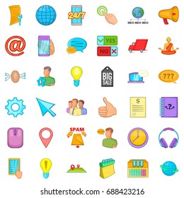 Operator icons set. Cartoon style of 36 operator vector icons for web isolated on white background