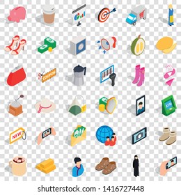 Operator icons set. Isometric style of 36 operator vector icons for web for any design