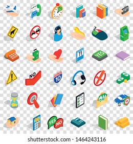 Operator icons set. Isometric style of 36 operator vector icons for web for any design