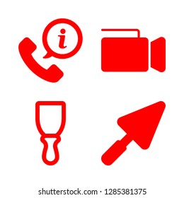 operator icons set with phone call, video camera and trowel vector set