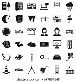 Operator icons set. Simple style of 36 operator vector icons for web isolated on white background