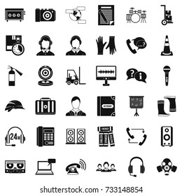 Operator icons set. Simple style of 36 operator vector icons for web isolated on white background