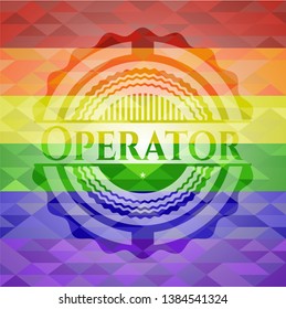 Operator lgbt colors emblem. Vector Illustration. Mosaic.