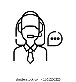 Operator line icon, concept sign, outline vector illustration, linear symbol.