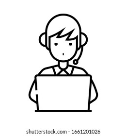 Operator line icon, concept sign, outline vector illustration, linear symbol.