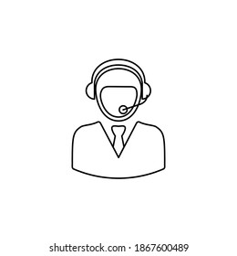 operator line icon.  Premium Quality Isolated Operator Call Center Icon Element In Trendy Style.