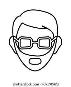 Operator man avatar. Customer service. vector graphic