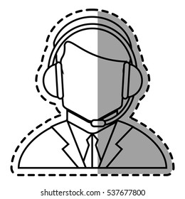 Operator man with headphone design
