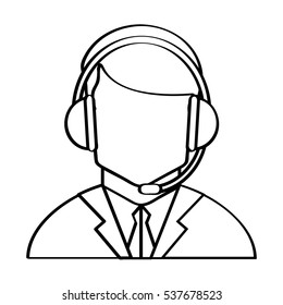 Operator man with headphone design