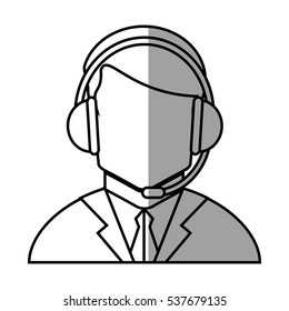 Operator man with headphone design