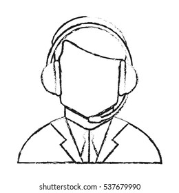 Operator man with headphone design