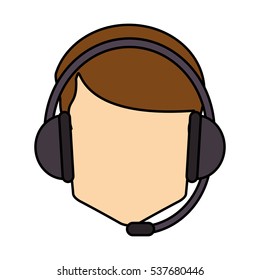 Operator man with headphone design