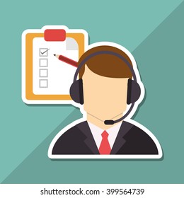 Operator man  icon design, vector illustration