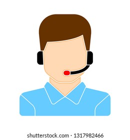 operator man isolated, customer service illustration