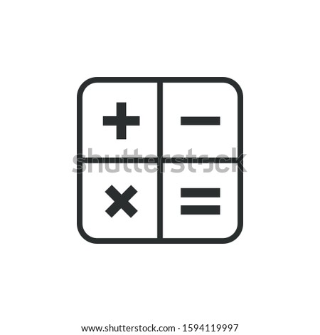 Operator math icon or education math. Element symbol off add, minus, multiple,  equals isolated on white background. Simple illustration of operator math can be used for web, logo, mobile app