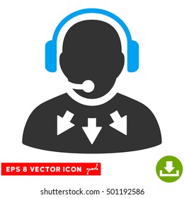 Operator Message EPS vector icon. Illustration style is flat iconic bicolor blue and gray symbol on white background.