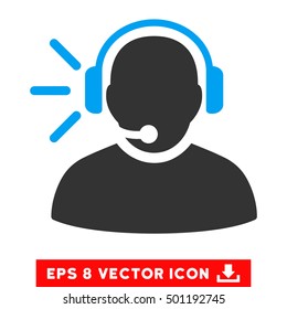 Operator Message EPS vector icon. Illustration style is flat iconic bicolor blue and gray symbol on white background.