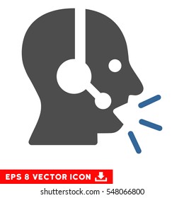 Operator Message EPS vector icon. Illustration style is flat iconic bicolor cobalt and gray symbol on white background.