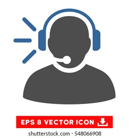 Operator Message EPS vector icon. Illustration style is flat iconic bicolor cobalt and gray symbol on white background.