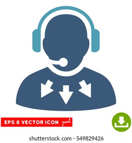 Operator Message EPS vector icon. Illustration style is flat iconic bicolor cyan and blue symbol on white background.