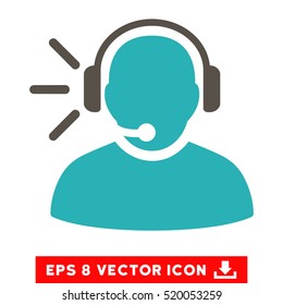 Operator Message EPS vector pictogram. Illustration style is flat iconic bicolor grey and cyan symbol on white background.