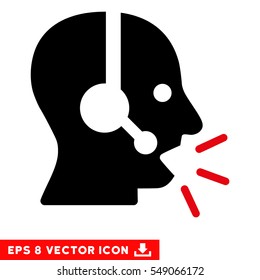 Operator Message EPS vector pictogram. Illustration style is flat iconic bicolor intensive red and black symbol on white background.
