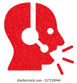 Operator Message grainy textured icon for overlay watermark stamps. Flat symbol with dirty texture. Dotted vector red ink rubber seal stamp with grunge design on a white background.