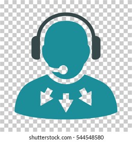 Operator Message icon. Vector pictograph style is a flat bicolor symbol, soft blue colors, chess transparent background. Designed for software and web interface toolbars and menus.