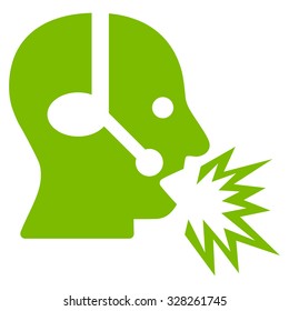 Operator Message vector icon. Style is flat symbol, eco green color, rounded angles, white background.