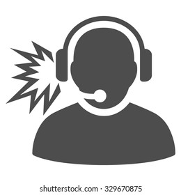 Operator Message vector icon. Style is flat symbol, gray color, rounded angles, white background.
