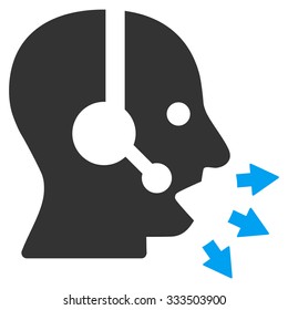 Operator Message vector icon. Style is bicolor flat symbol, blue and gray colors, rounded angles, white background.