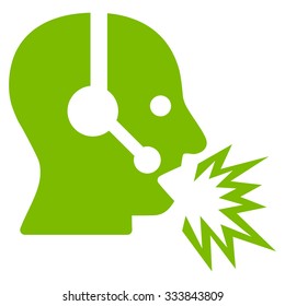 Operator Message vector icon. Style is flat symbol, eco green color, rounded angles, white background.